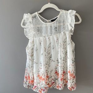 White floral blouse (Sz. M)